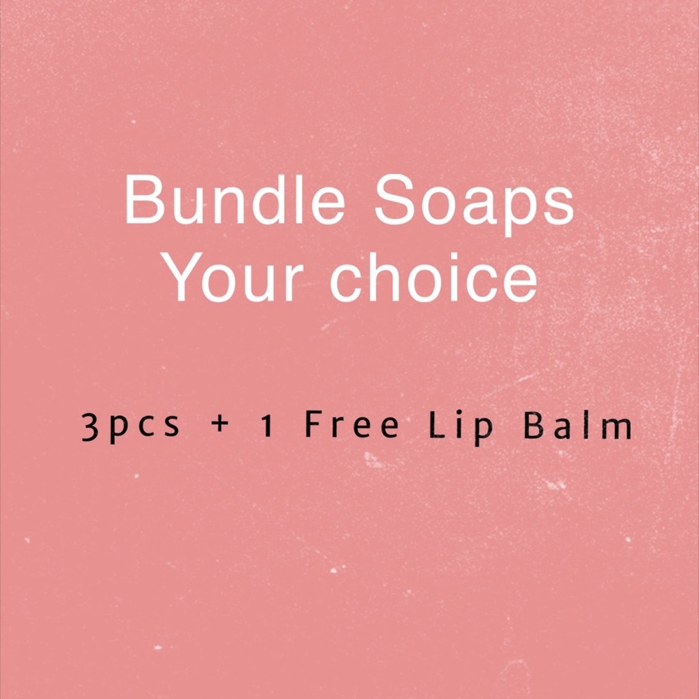 Brand New Bundle 3pcs soaps + 1 Free lip Balm